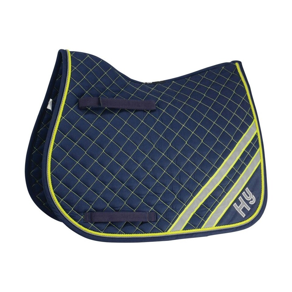 HyWITHER Reflector Saddle Pad - Fluorescent Yellow/Silver - Cob/Full