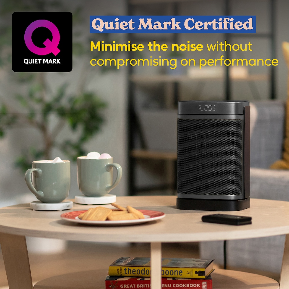 image 1 of Russell Hobbs RHCH2001S Space Heater in Black & Silver Square 1500W Portable Electric Heater