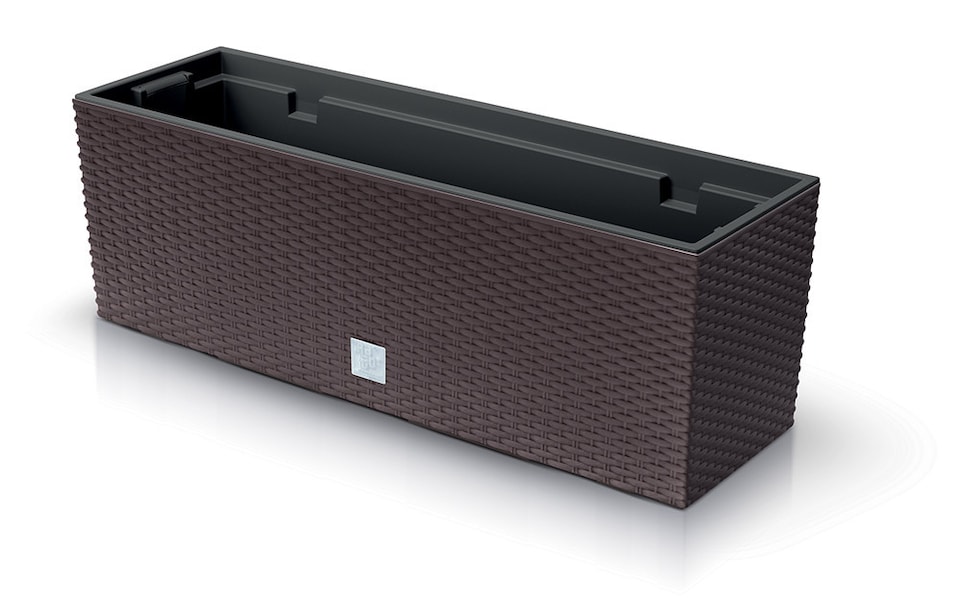 image 1 of 60 cm Rato Case Rattan Flower Planter | Brown | 1