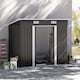 image 9 of Outsunny 7 x 4ft Outdoor Storage Shed, Lean to Metal Garden Shed with Foundation Kit for Log, Rubbish Bin, Tool, Lawnmower, Bike, Black
