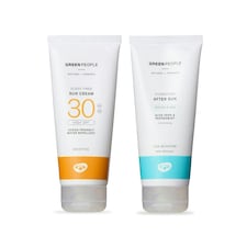 Green People Scent Free Sun Cream SPF30 + After Sun - Natural, Organic Sunscreen for Sensitive Skin - Non Greasy, Reef Safe - 2x200ml