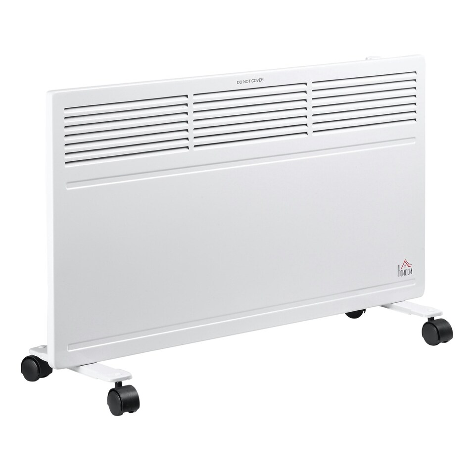 image 1 of HOMCOM Convector Radiator Heater w/ Adjustable Thermostat Safety Cut-Off, Black