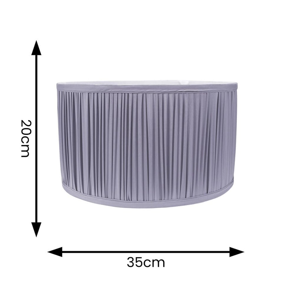 image 1 of ValueLights Jess Powder Blue Fabric Ruched Pleated Large Drum Shade