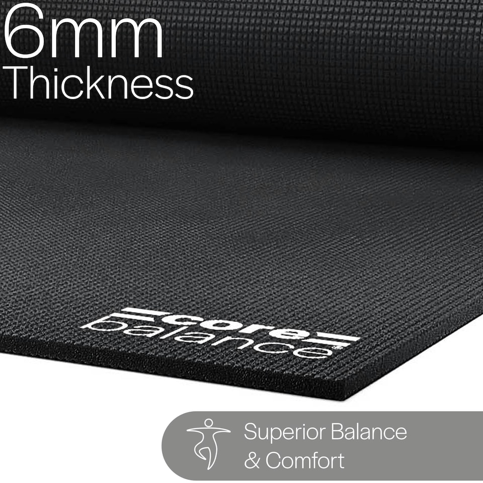 image 1 of Non Slip Yoga Mat (6mm Thick) - Black