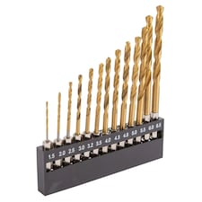 Blackspur 13pc Titanium Coated Steel Hex Shank Drill Bit Set - 1.5-6.5mm
