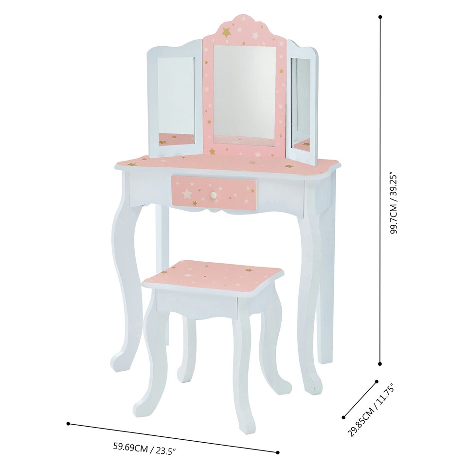 image 1 of Teamson Kids Gisele Play Vanity Set with Mirrors