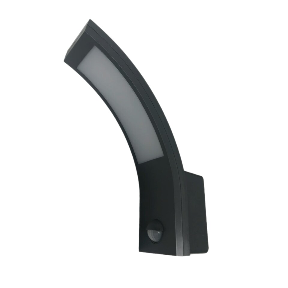image 1 of CGC PARIS Grey LED Curved Outdoor Wall Light With Motion Sensor Grey