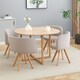 image 3 of Space Saving Dining Table with 4 Chairs Set, Dining Room Furniture