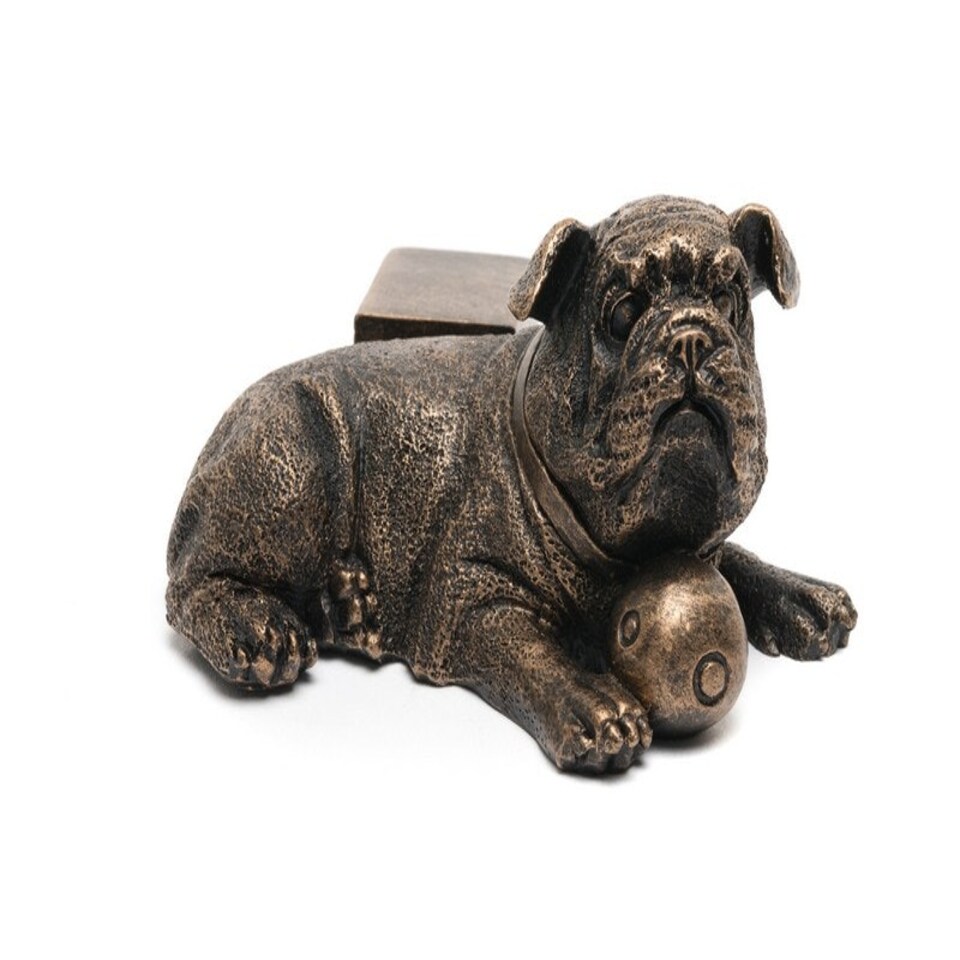 image 1 of Resting British Bulldog Plant Pot Feet - Set of 3 - L8.2 x W9 x H8.5 cm Grey