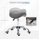 image 4 of HOMCOM Cosmetic Stool 360 Rotate Height Adjustable Salon Massage Spa Chair Hydraulic Rolling Faux Leather Saddle Stool Mobility, Grey