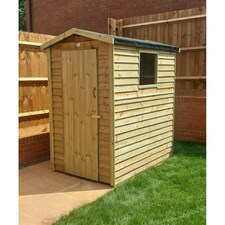 6 x 4 Feet Budget Garden Shed with 1 Window - Timber - L180 x W116 x H210 cm Brown