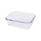 image 1 of Argon Tableware Rectangular Glass Cake Dish - 17cm x 12.5cm Clear