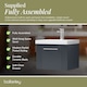 image 4 of Balterley Partial Fluted 1 Drawer Wall Hung Vanity Unit with Mid-Edge 1 Tap Hole Ceramic Basin | Grey | Satin Soft Black