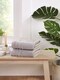 image 1 of Linear Pure Cotton Bath Towels Set Of 2 | Grey | Bath towel | 2