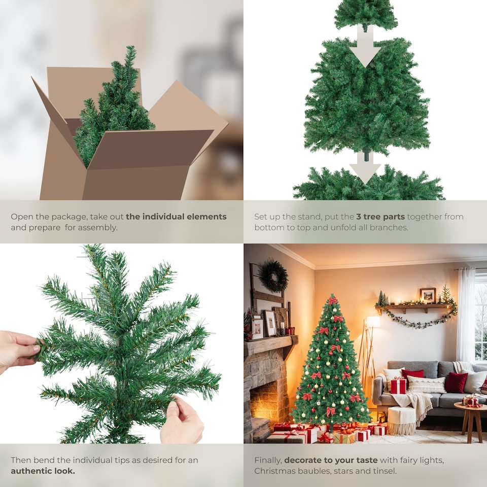 image 1 of Christmas Tree Dasher - artificial Christmas tree in green with lifelike look | Green | green | 1