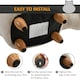image 8 of HOMCOM Hippo Storage Stool Cute Decoration Footrest Wood Frame Legs Cream