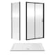 image 1 of Balterley Sliding Shower Suite with 6mm Safety Glass Door, Side Panel & 1400 x 700mm Shower Tray in Matt Black Frame | Black | Matt Black | 3