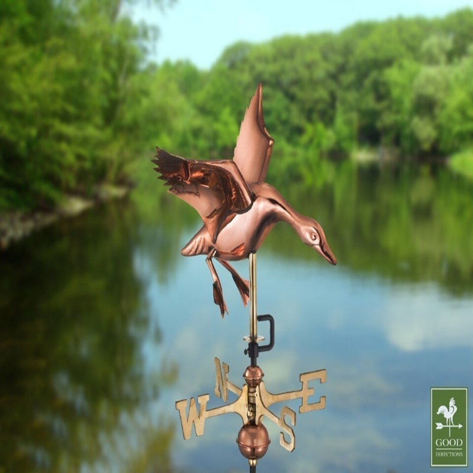 image 1 of Cottage Landing Duck Copper Weathervane - Quality Wind Vane - H63 x W30 x L40 cm