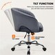 image 5 of Yaheetech Swivel Home Office Chair with Tufted Barrel Back Grey | Dark Grey
