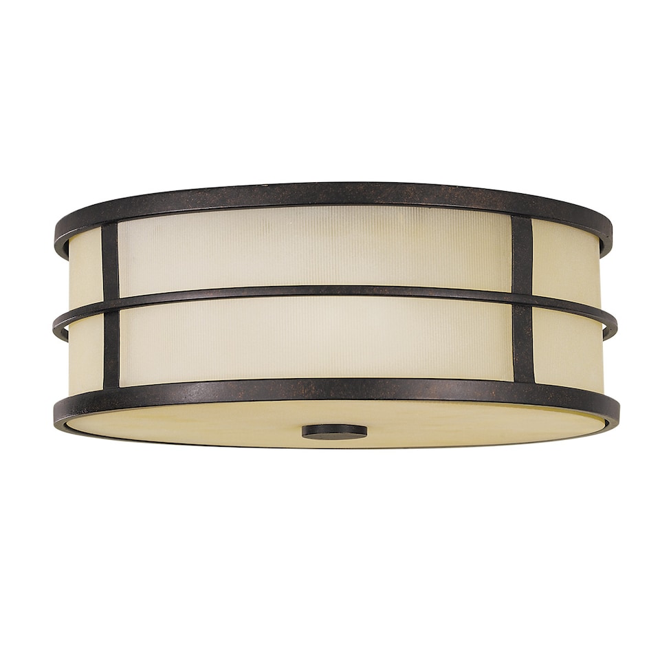 image 1 of Fusion 3 Light Flush Mount Ceiling Light Bronze, E27