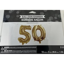 Creative Party Plastic Number 50th Birthday Foil Balloon - Gold - One Size