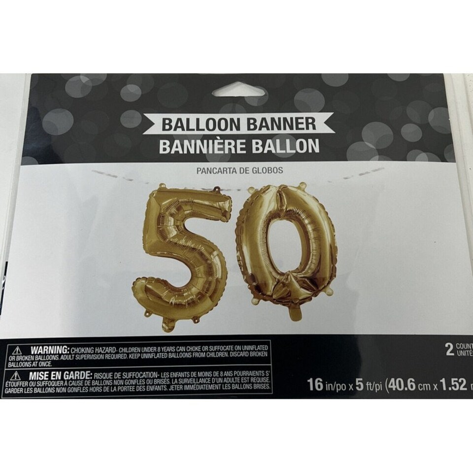 Creative Party Plastic Number 50th Birthday Foil Balloon - Gold - One Size