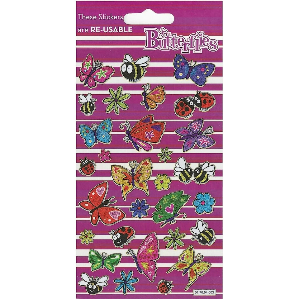 Paper Projects Reusable Butterflies Stickers - Multicoloured - One Size