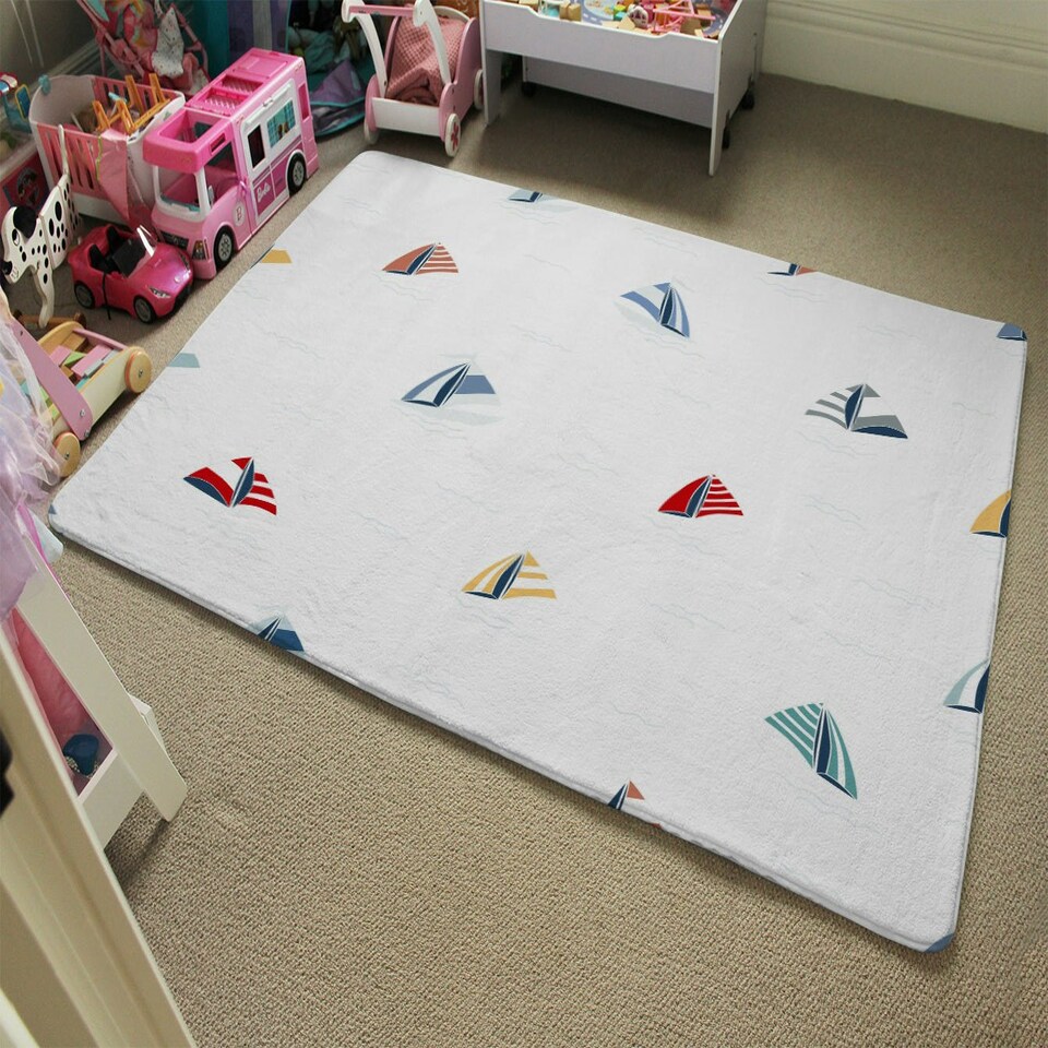 image 1 of Striped Sailboats (Rug) Multi | Large: 140x200cm