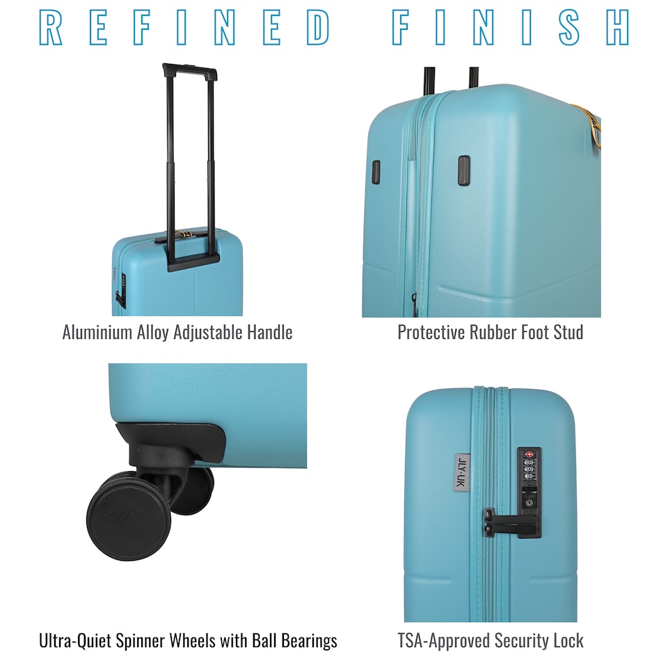 image 1 of Premium 3-Piece Expandable Suitcase Set, 100% Makrolon PC,Large, Medium & Small