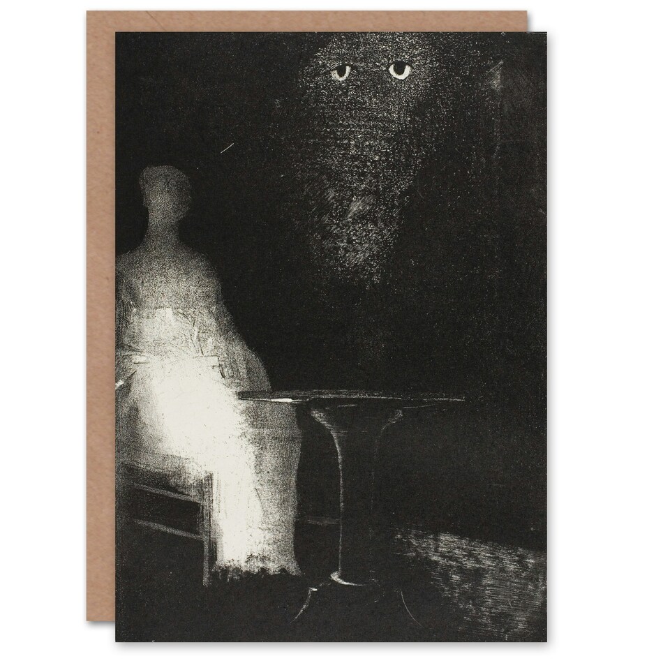 image 1 of Odilon Redon Art Card Gaze on the Chair Human Figure Outline