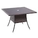 image 1 of Living and Home Square Wicker Tempered Glass Table with Parasol Hole - Brown Brown