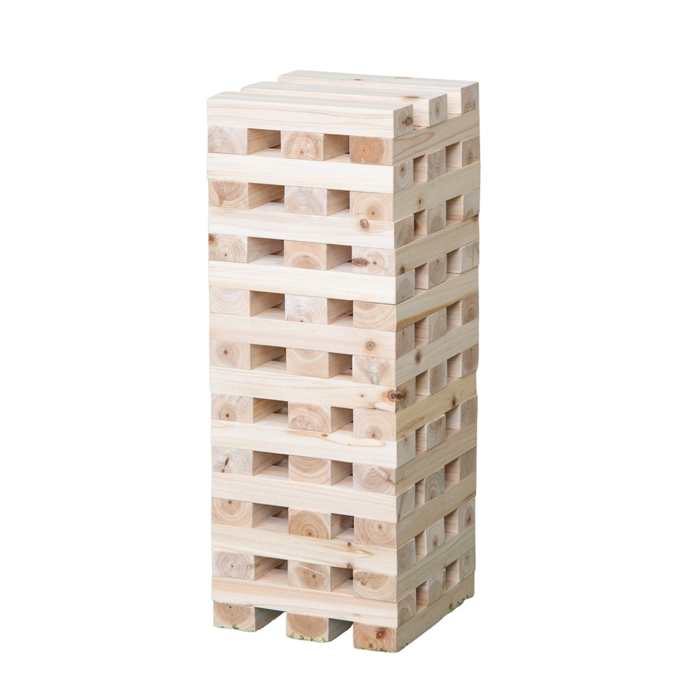 image 1 of Giant Wooden Jenga Style Tumbling Tower Garden Party Game