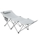 image 1 of Outsunny Folding Camp Bed, Single Travel Camping Cot with Side Pocket, Grey