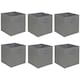 image 1 of Foldable Collapsible Fabric Storage Box Cubes | Grey | Charcoal & Set of 6 | 6