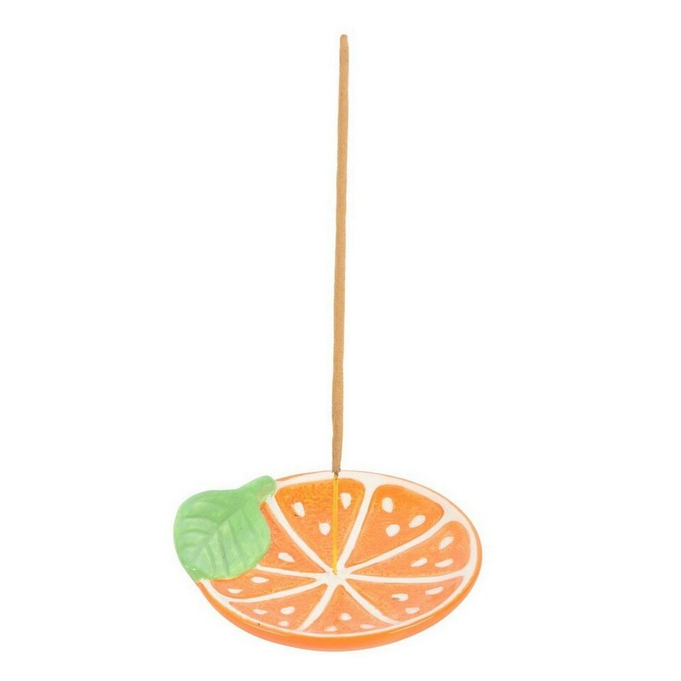 image 1 of Something Different Orange Slice Incense Holder - Orange/Green/White - One Size
