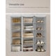 image 4 of Hanging Wardrobe Storage Organiser with Bamboo Detail, Space Saving Closet Shelf, Light Grey