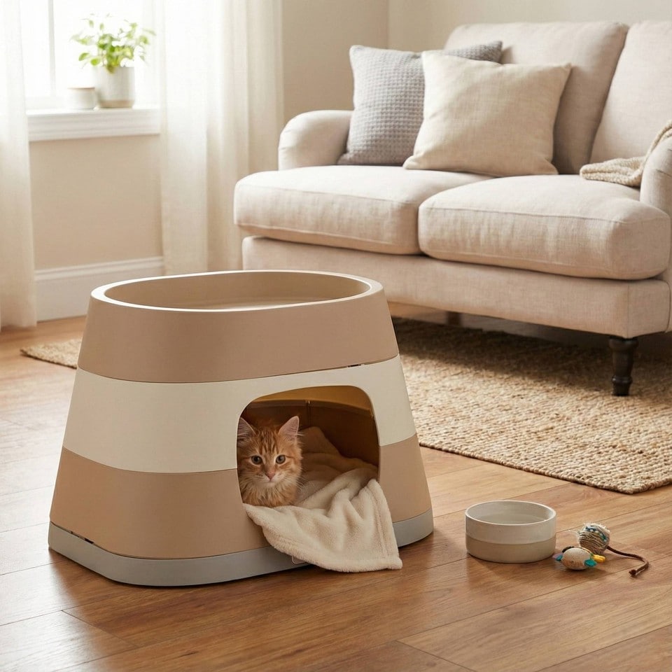image 1 of Dog Cat Pet Home Kitten Kennel Animal Shelter Weatherproof Indoor Outdoor House | Multi | Mocca | 1