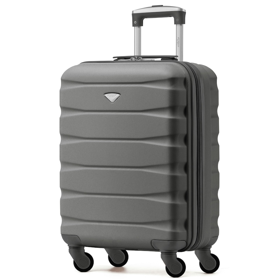 image 1 of Flight Knight Cabin Suitcase 56x36x23cm - 30+ Airlines Approved - British Airways, EasyJet- Lightweight 4 Wheel Carry On Hard Shell Hand Luggage Grey | Charcoal | Cabin Bag