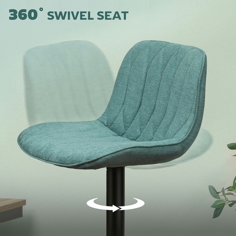 image 1 of HOMCOM Bar Stools Set of 2, Modern Armless Bar Chairs Blue
