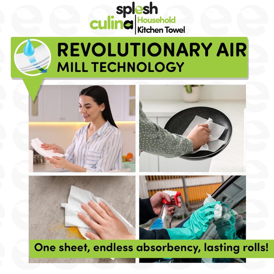 image 1 of Splesh Toilet Roll Quilted White 24 Rolls with Culina Kitchen Towel 9 Rolls