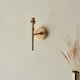 image 3 of Chester Brushed Aged Brass Plate Wall Light with Pearl Grey Fabric Zigzag Shade 16cm B22