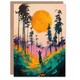 image 1 of Sunrise Joy Abstract Forest Landscape Painting Birthday Greeting Card