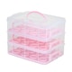 image 1 of Oypla Pink 3 Tier 36 Cupcake Plastic Carrier Holder Storage Container Pink