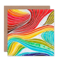 Colourful Abstract Rainbow Stripes Gradient Painting Art Card
