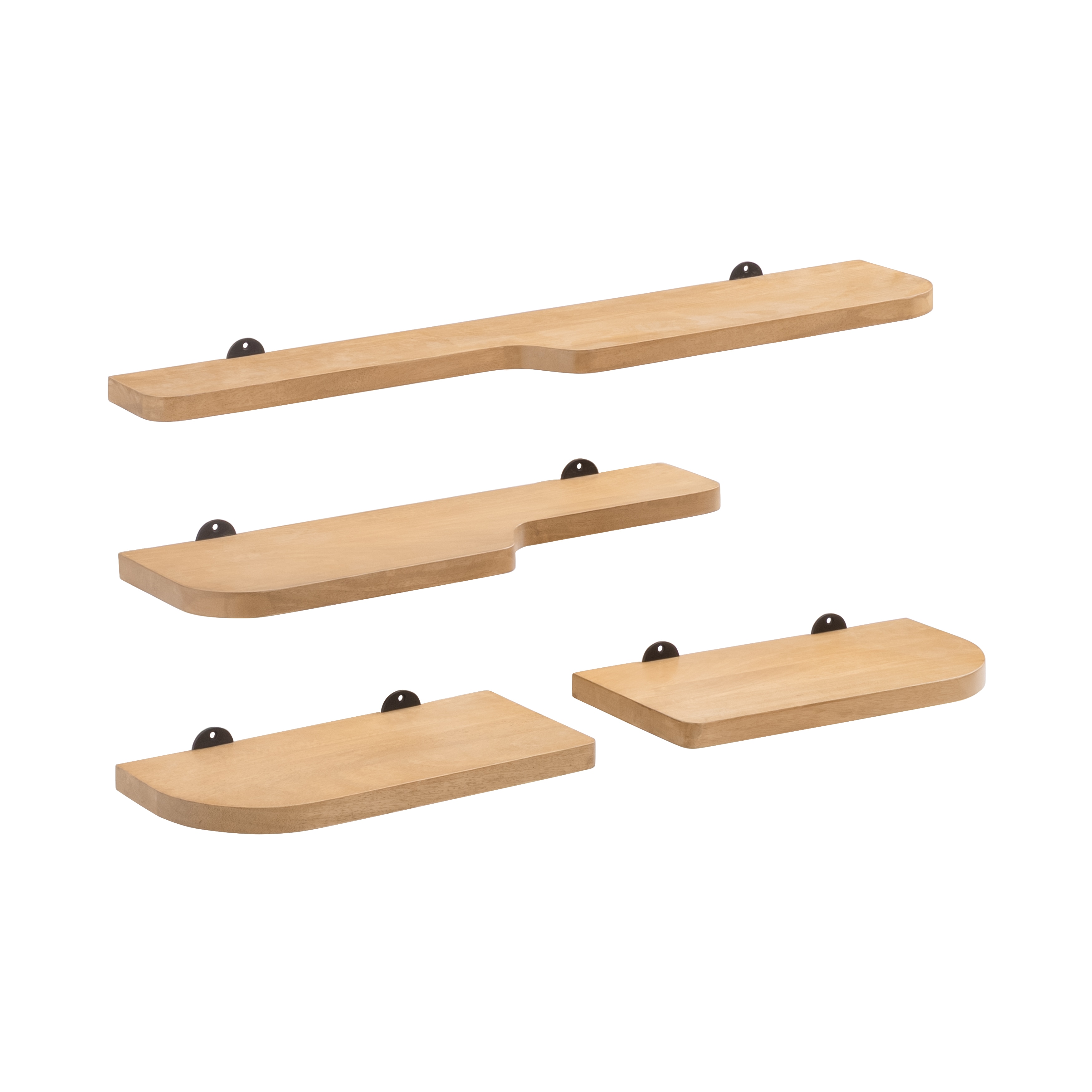 MH London Dale Floating Wall Shelves Set of 4 Solid Wood Wall Mounted Display Shelves