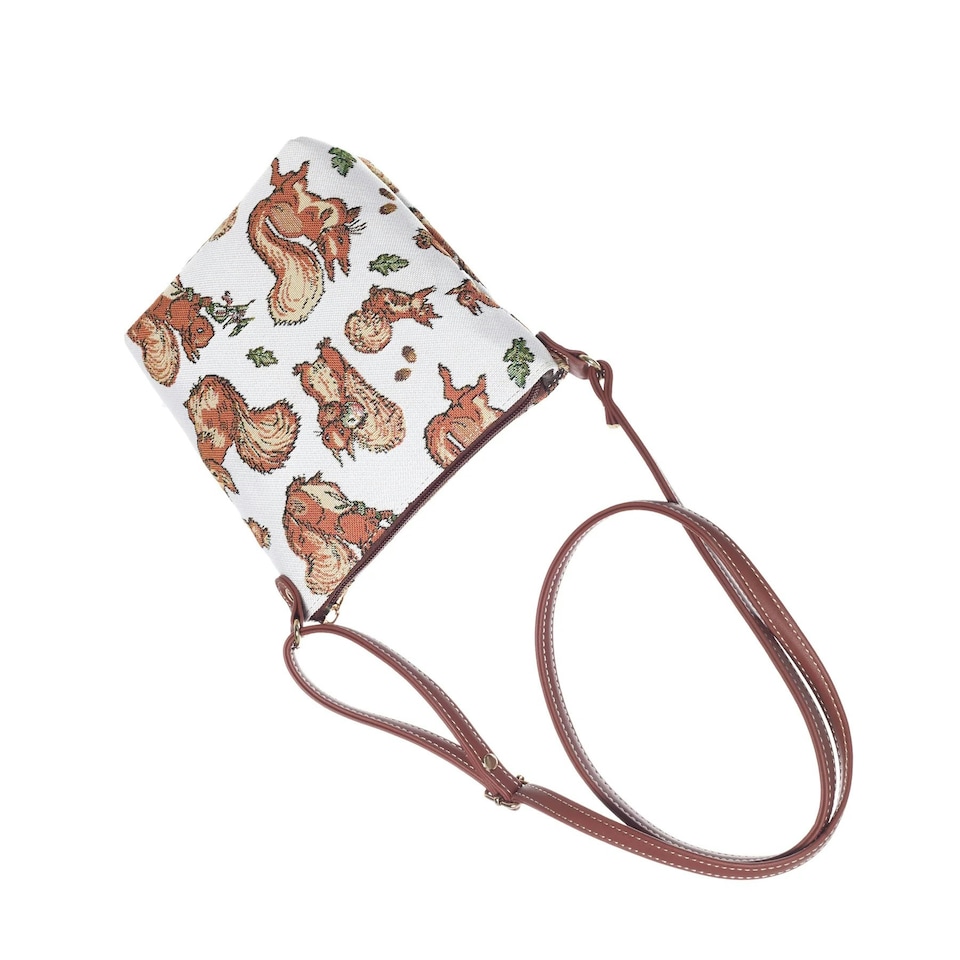 image 1 of Signare Adjustable Sling Bag - Peter Rabbit Squirrel Nutkin Brown | Beige