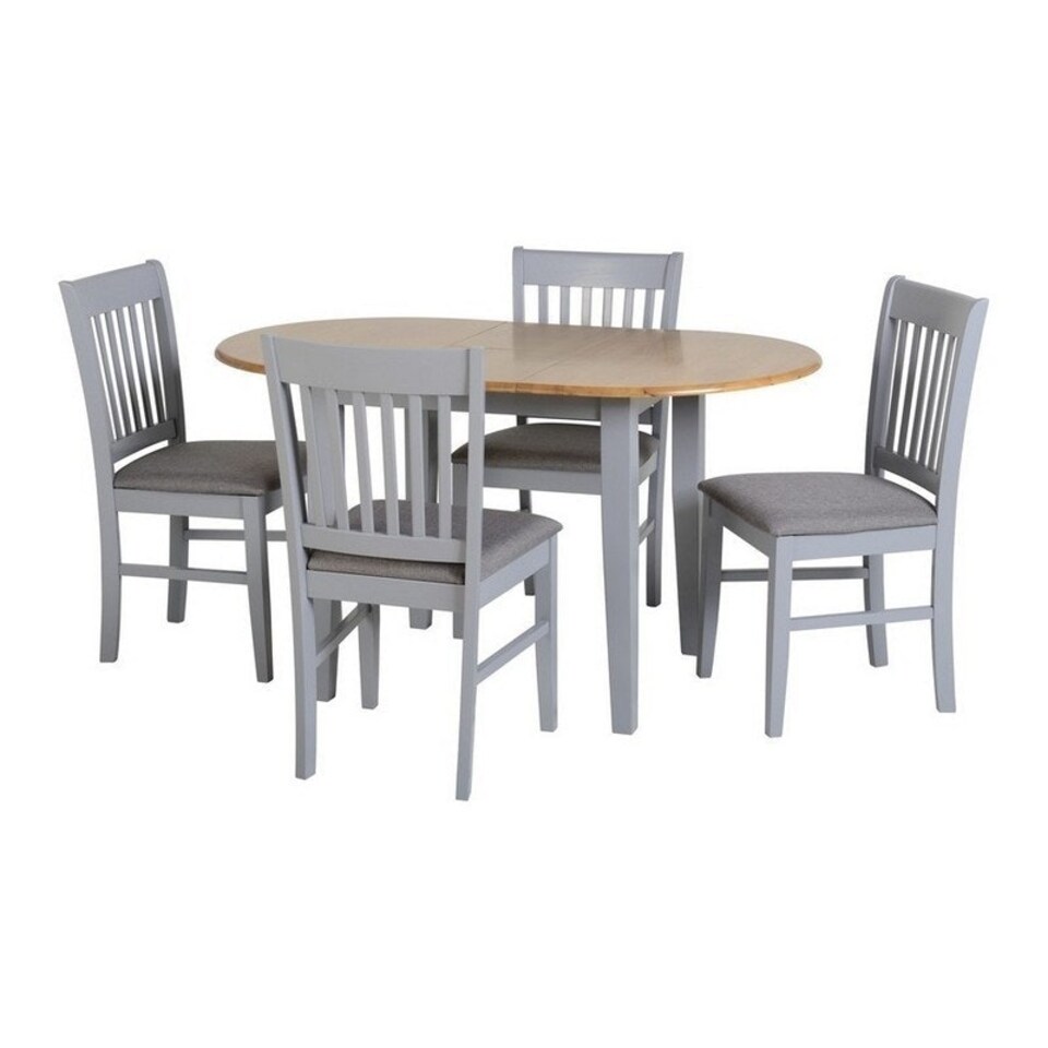 image 1 of Oxford Dining Chair (Pack of 2) - L51 x W45 x H90 cm - Grey/Grey Fabric Grey