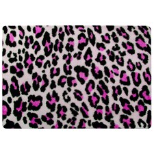 Pink Fluffy Leopard Rug | Multi