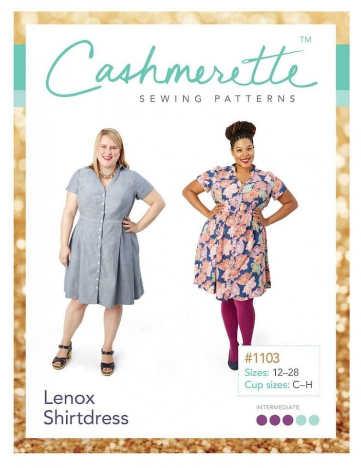 image 1 of Cashmerette Lenox Shirtdress Paper Sewing Pattern – Women’s Dress, UK Sizes 12–28 (Uk 16–32), Intermediate