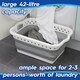 image 5 of Harbour Housewares Collapsible Laundry Basket - 42L - White/Grey | White | White/Grey